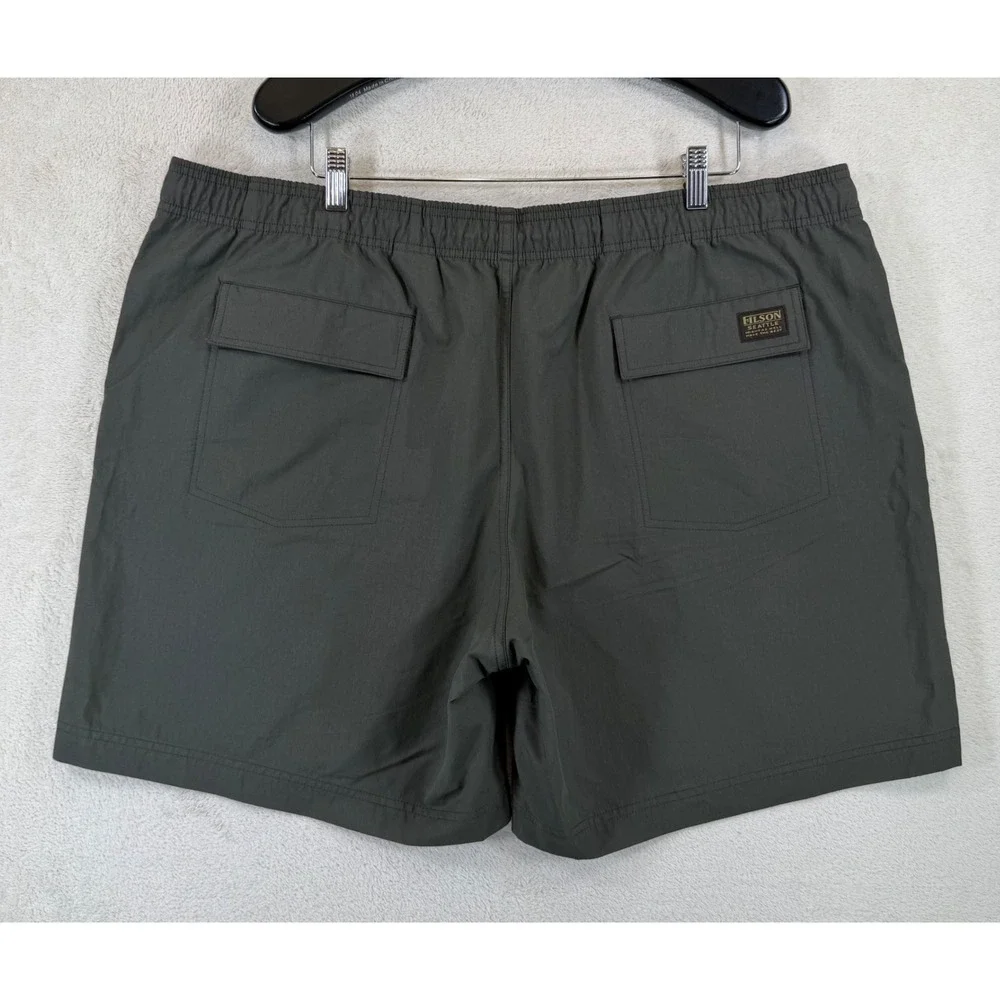 Filson Men's XXL Charcoal Cotton Nylon Outdoor Hiking Shorts Drawstring Fishing